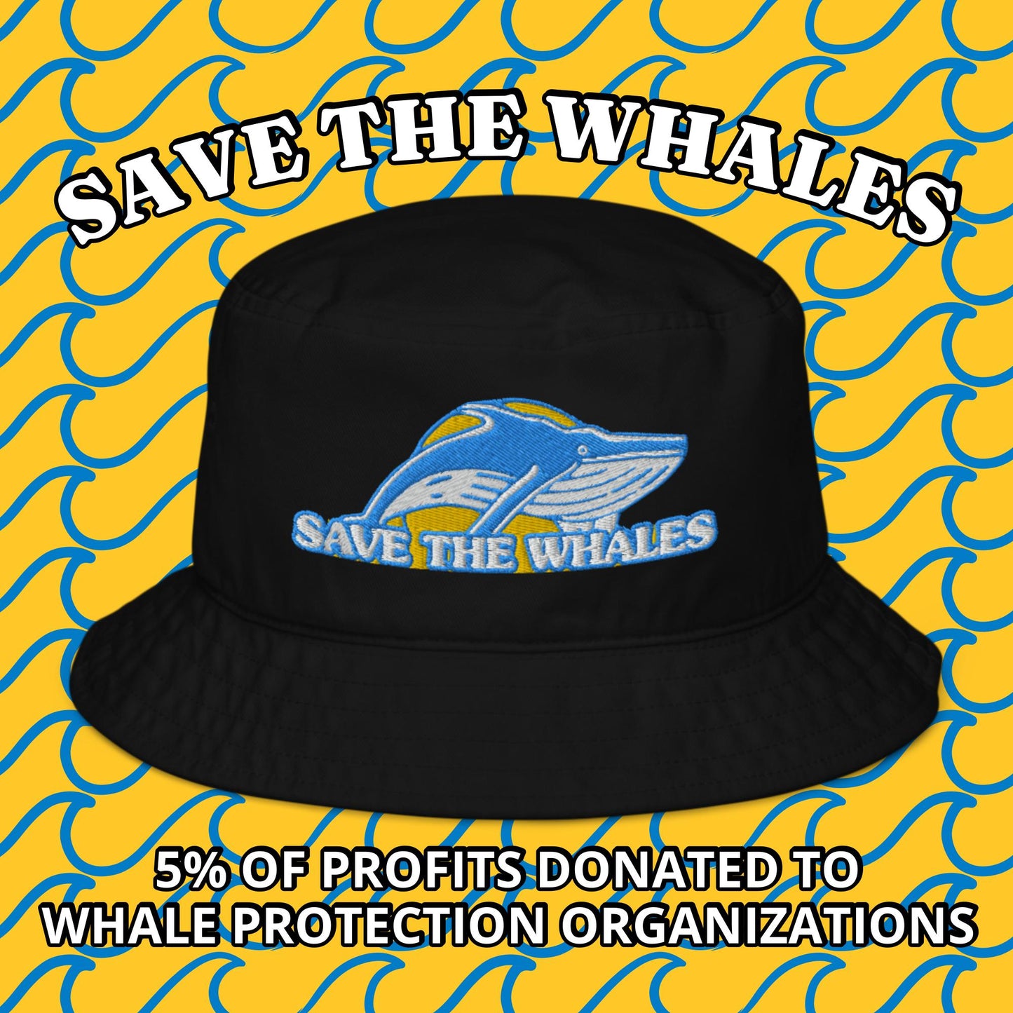 save the whales organic bucket hat