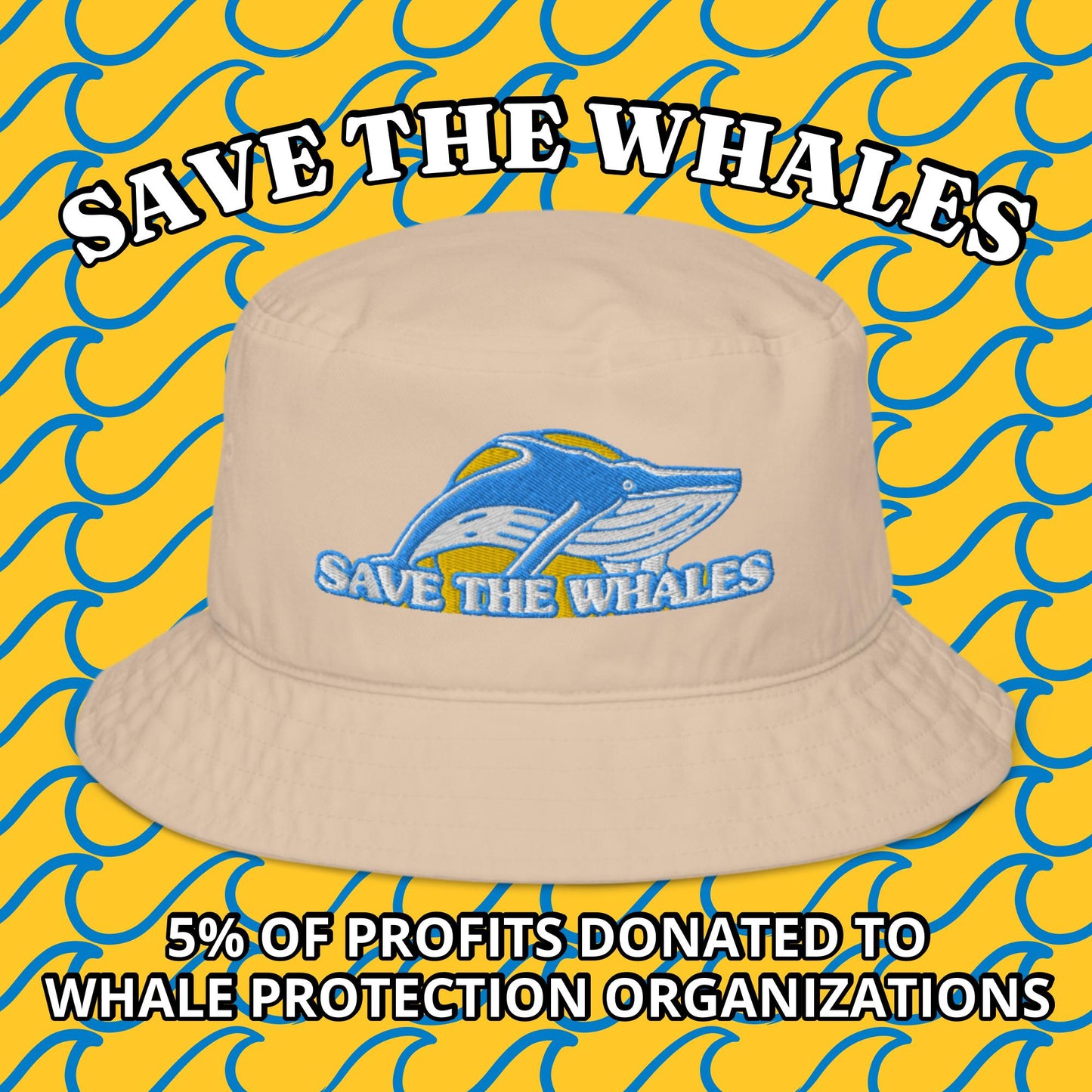 save the whales organic bucket hat