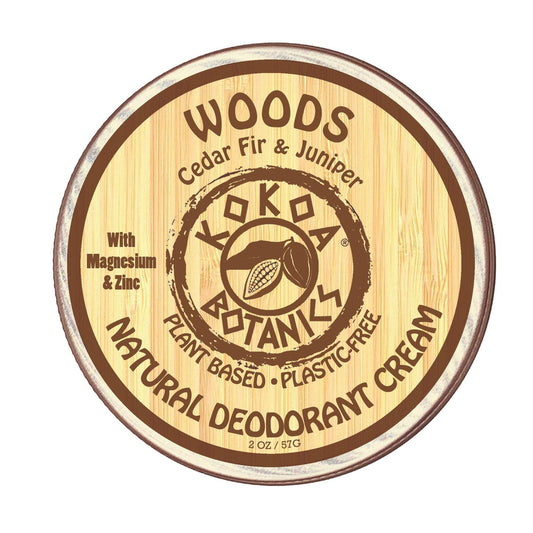 WOODS with Cedar and Juniper - Natural Deodorant Cream - Aluminum-Free - 2.5 oz